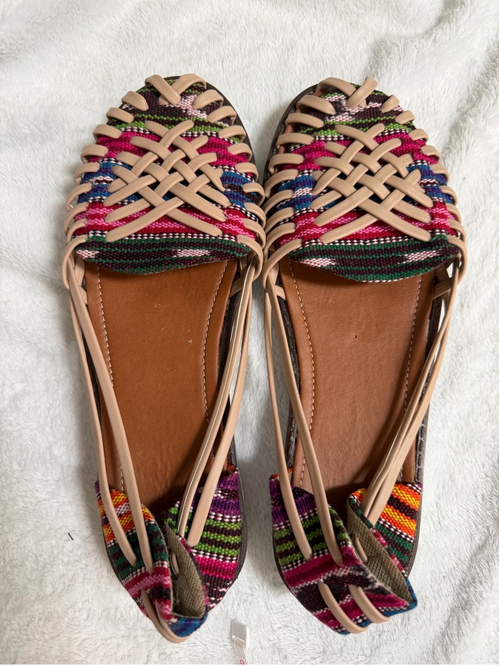 Women’s Boho Woven Huarache Slingback Sandals EU 40 US 9-9.5 Multicolor